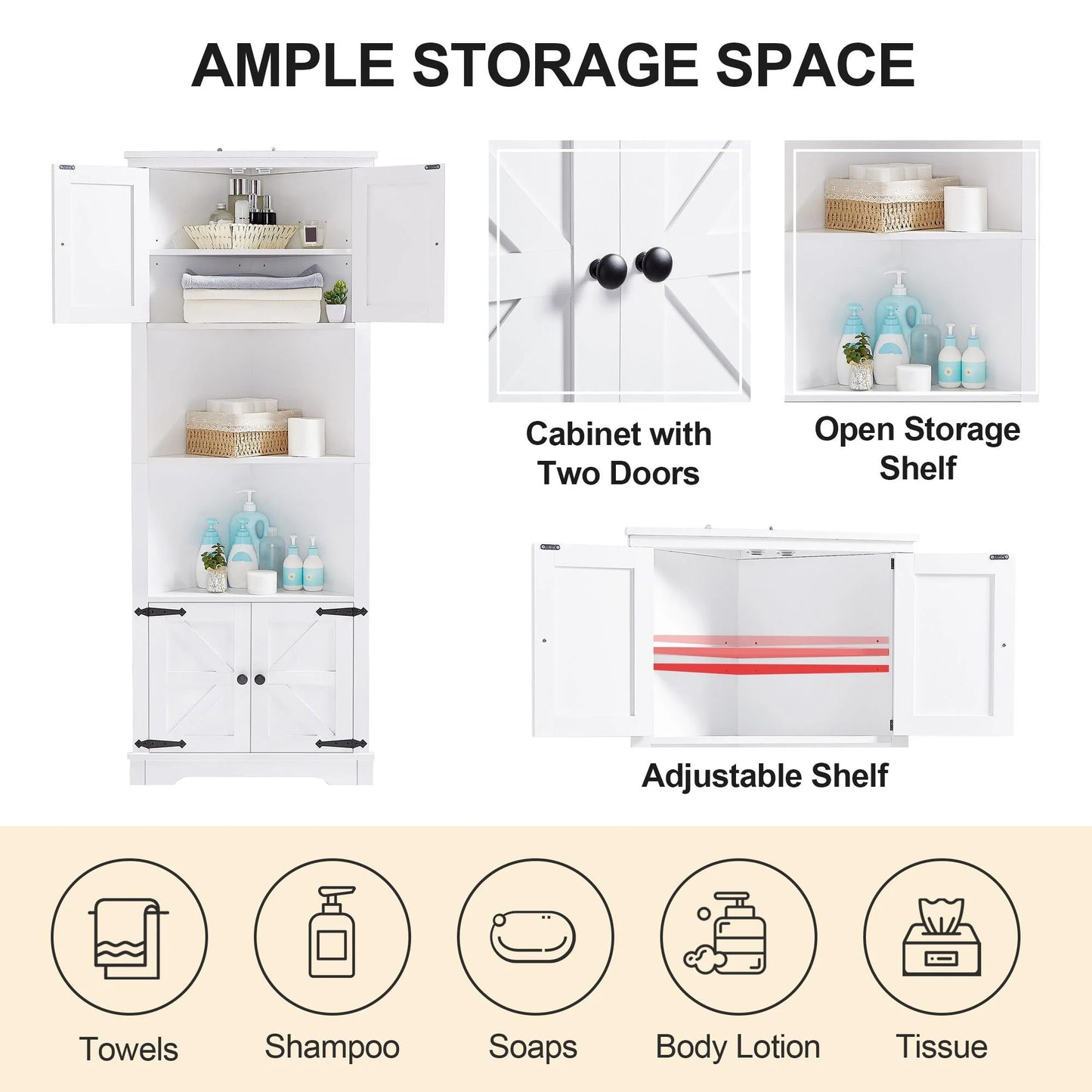 Dana Tall Corner Kitchen Pantry Cabinet