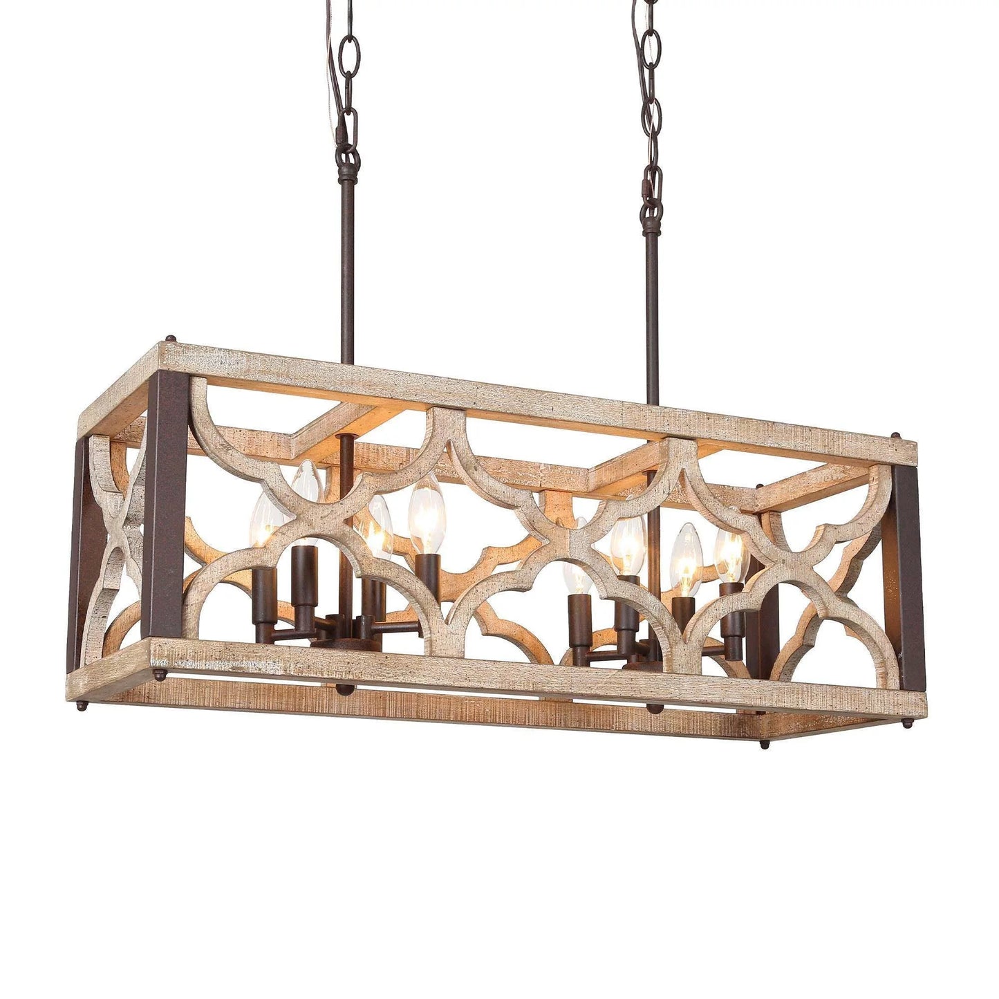 Rustic Gray Farmhouse Dining Room Chandelier