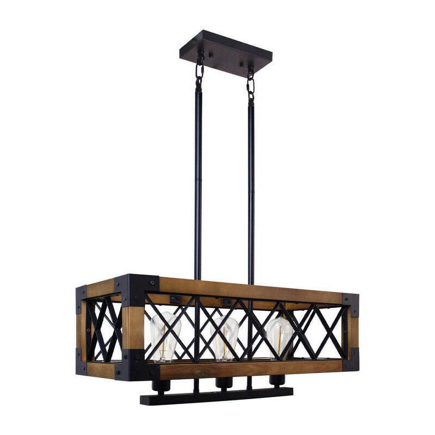 Wood Cage Farmhouse Dining Room Chandelier
