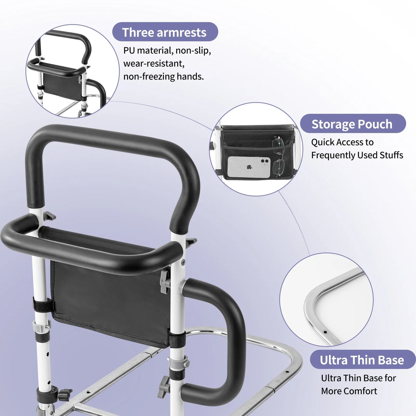 Senior Safety Bed Rail (Triple Handle)