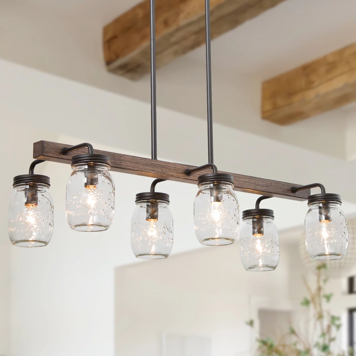 6 Jars Farmhouse Dining Room Chandelier