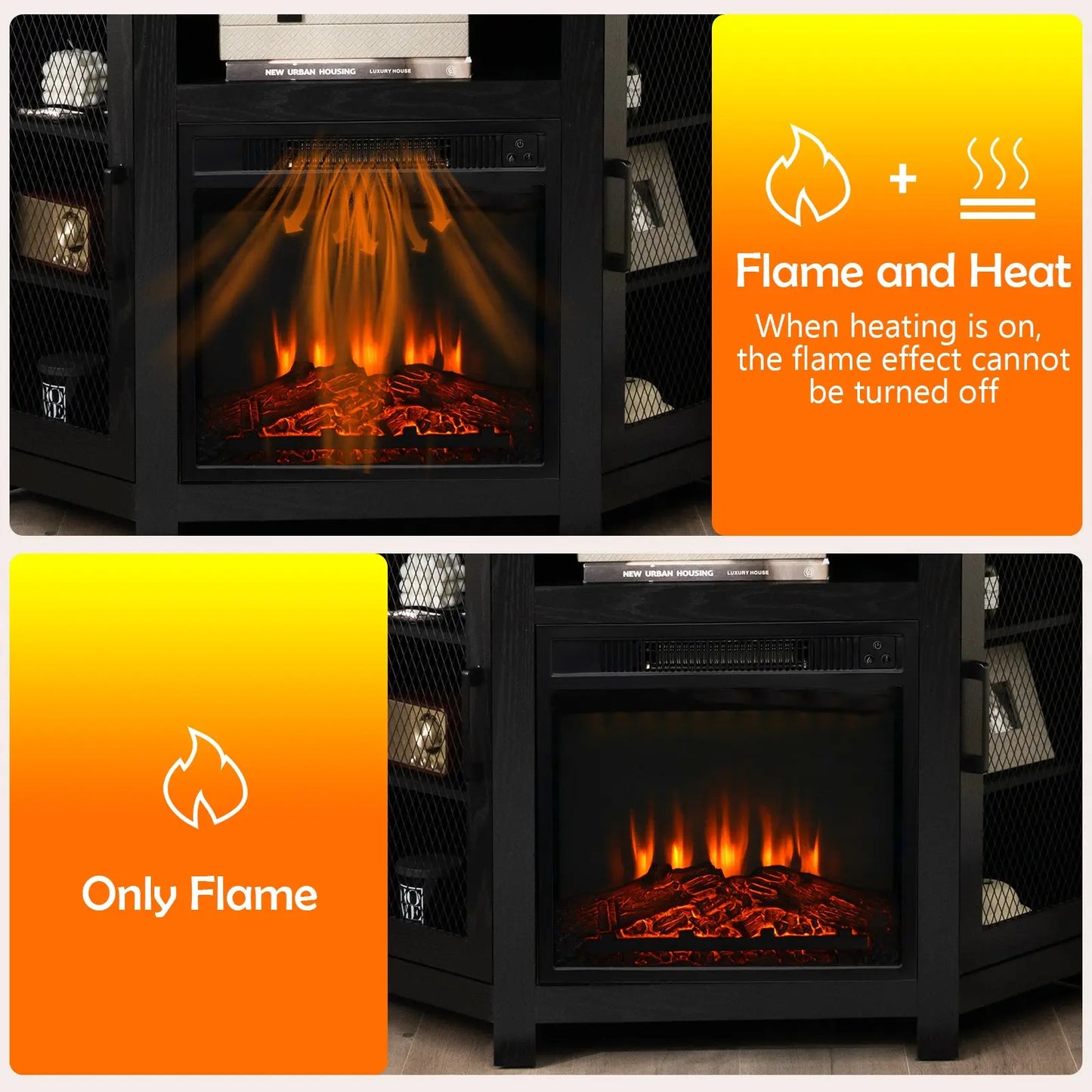 Kobi Corner Fireplace TV Stand Canva Home