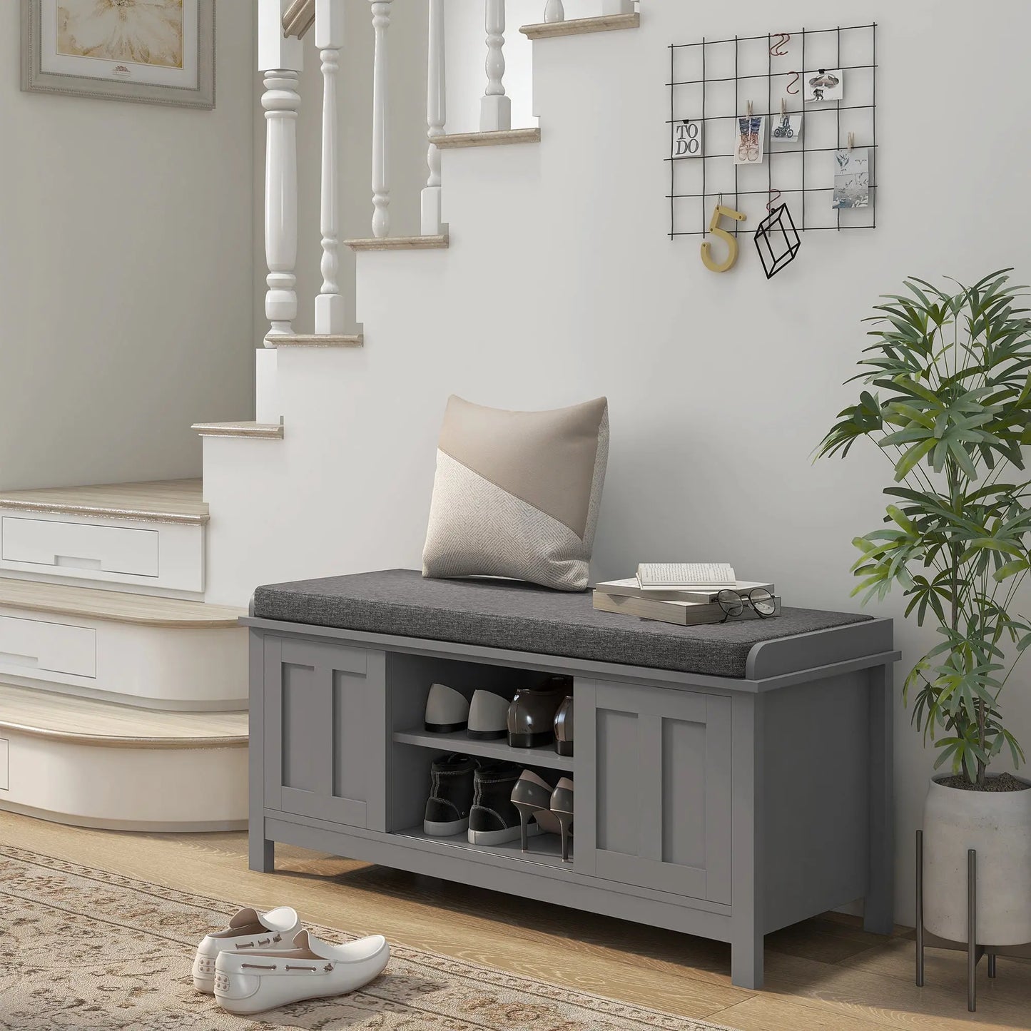Leona Entryway Shoe Storage Bench Canva Home