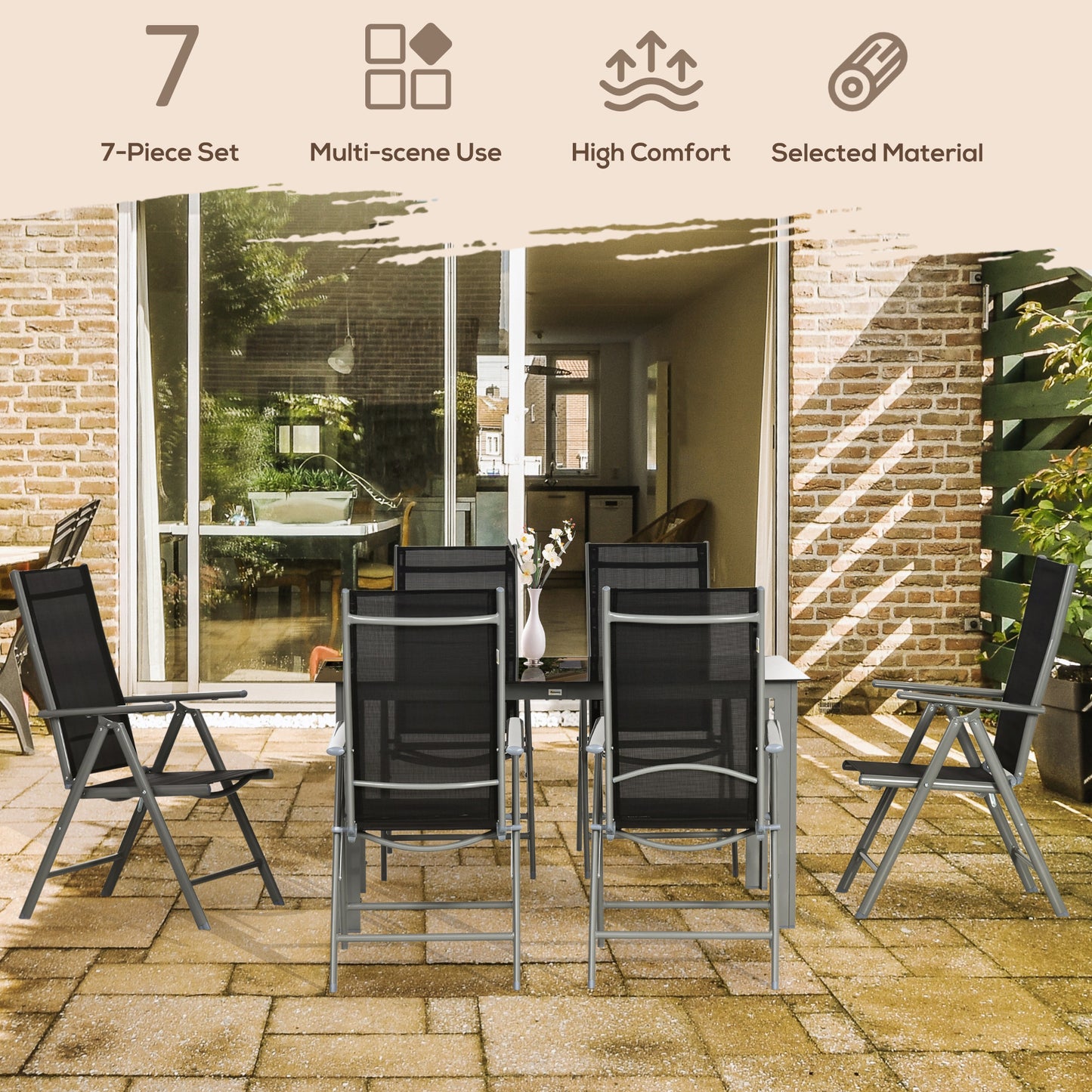 Cayden 6 Seater Outdoor Garden Dining Set