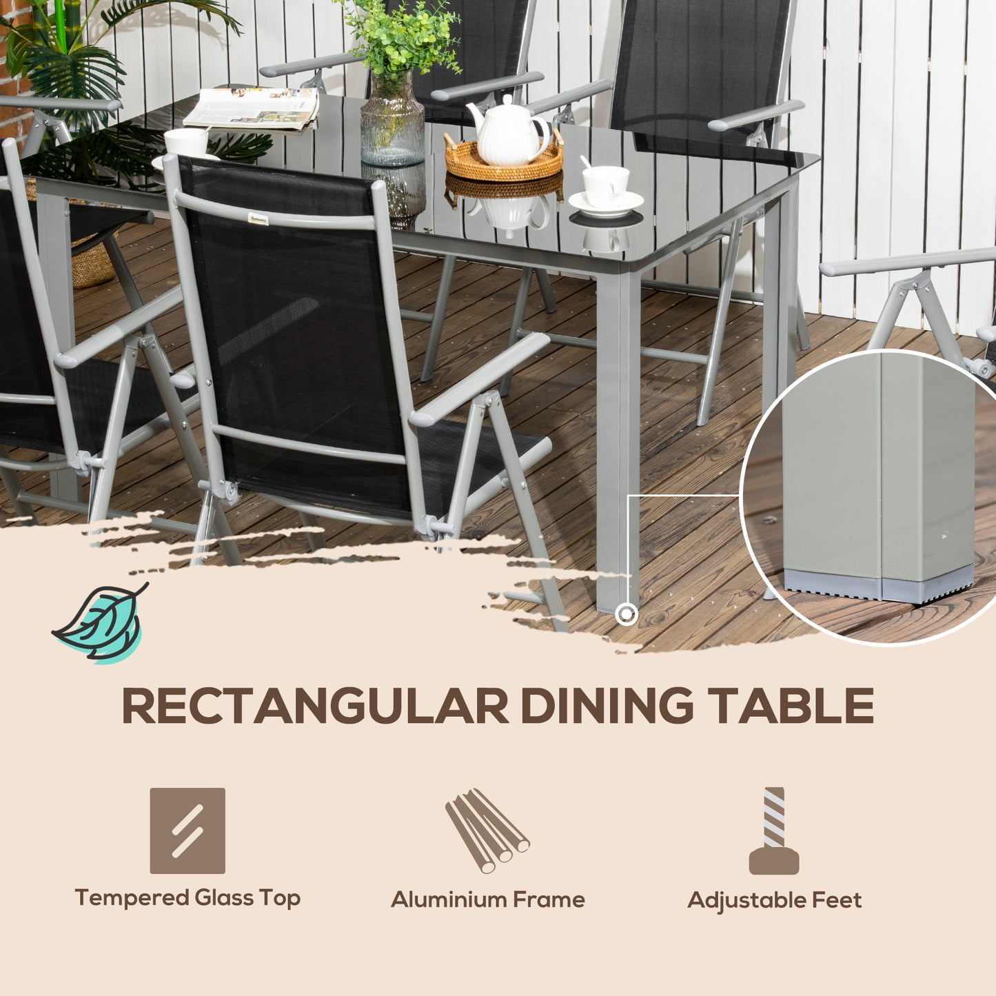 Cayden 6 Seater Outdoor Garden Dining Set