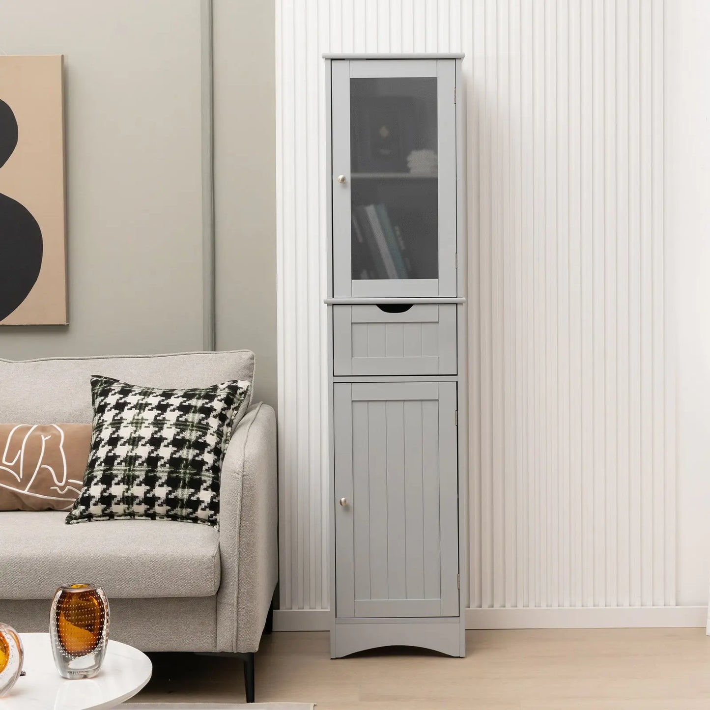 Jaime Freestanding Bathroom Linen Cabinet Canva Home