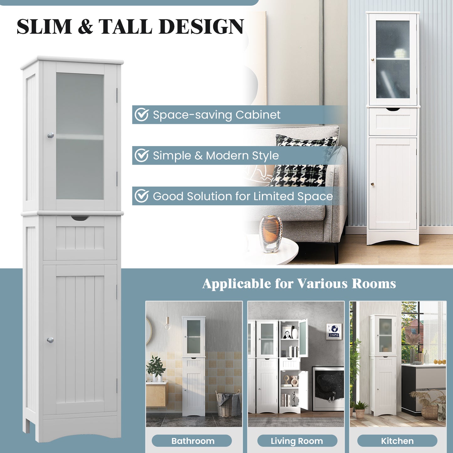 Jaime Freestanding Bathroom Linen Cabinet