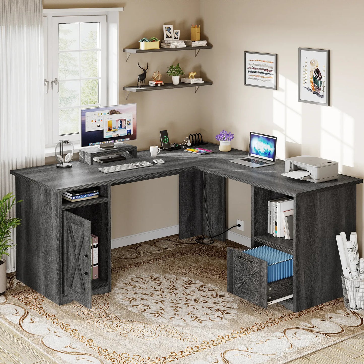 Mae L Shaped Gaming Corner Desk