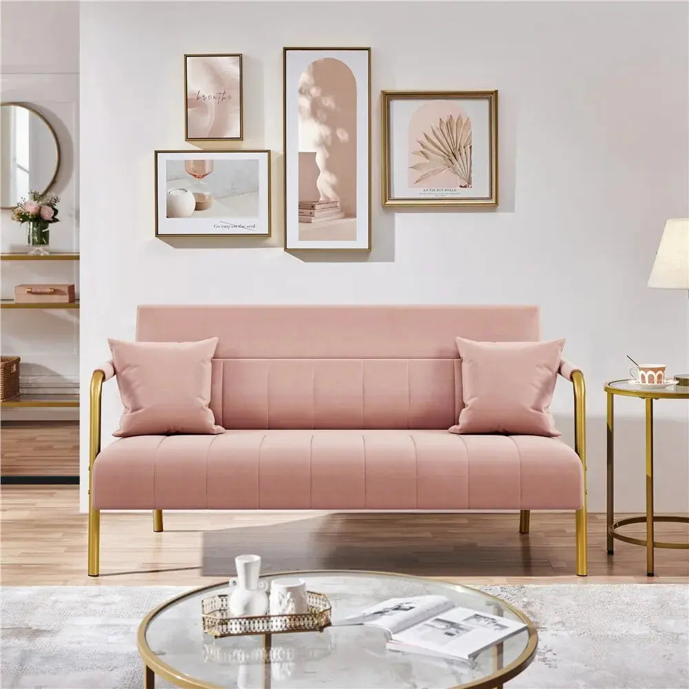 Contemporary Velvet Loveseat Couch Canva Home