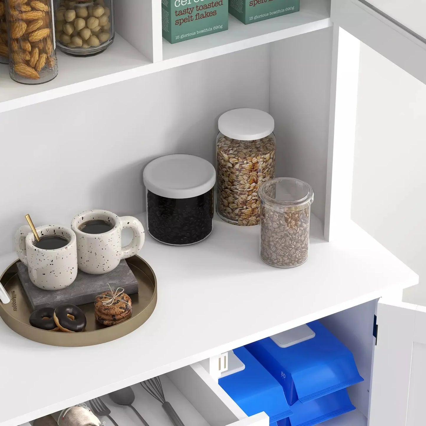 Faris Kitchen Pantry Cabinet Hutch Canva Home