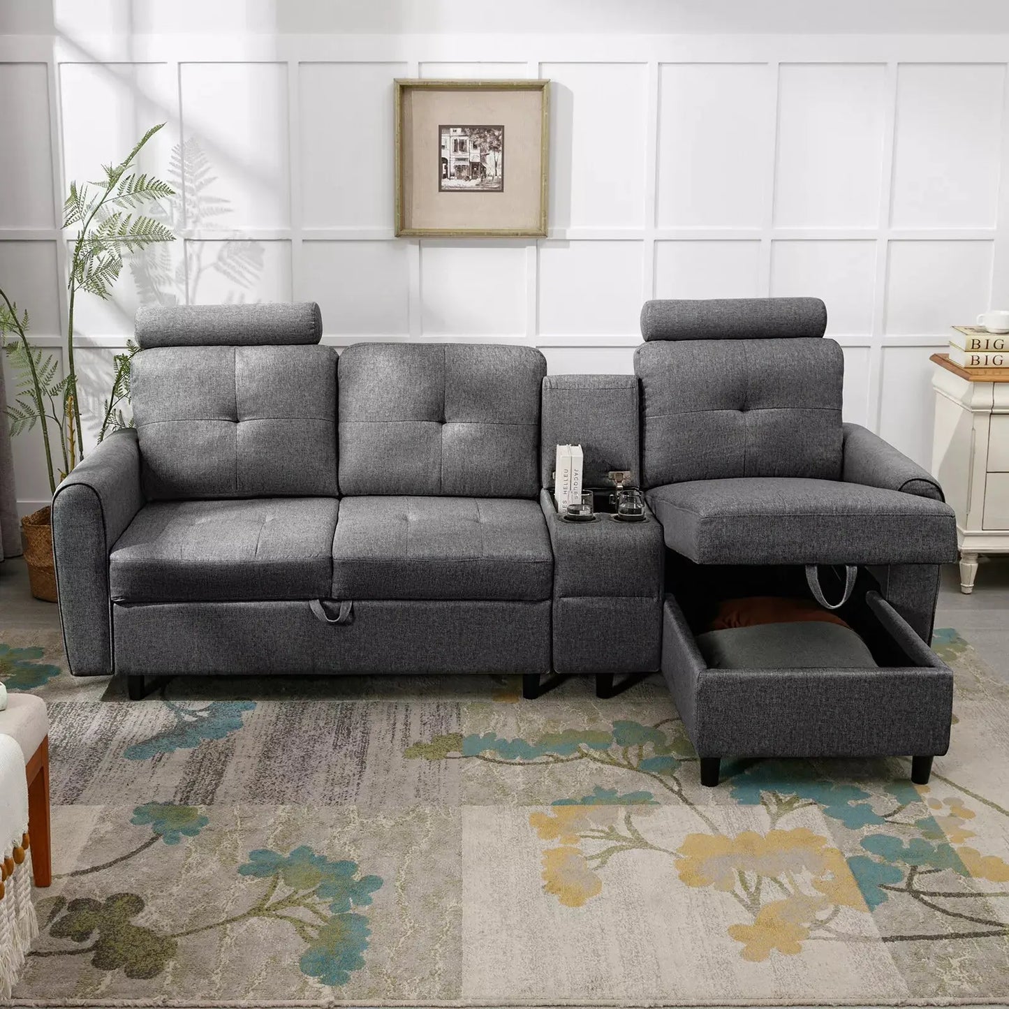 L Shaped Sectional Couch With Storage Canva Home