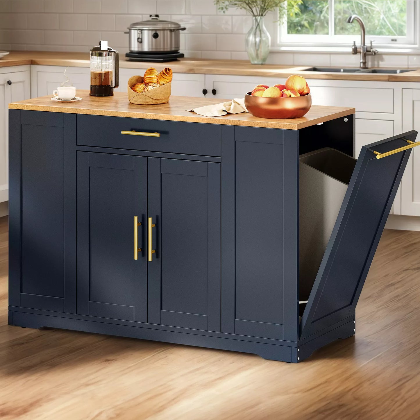 Boyle Kitchen Trash Can Cabinet