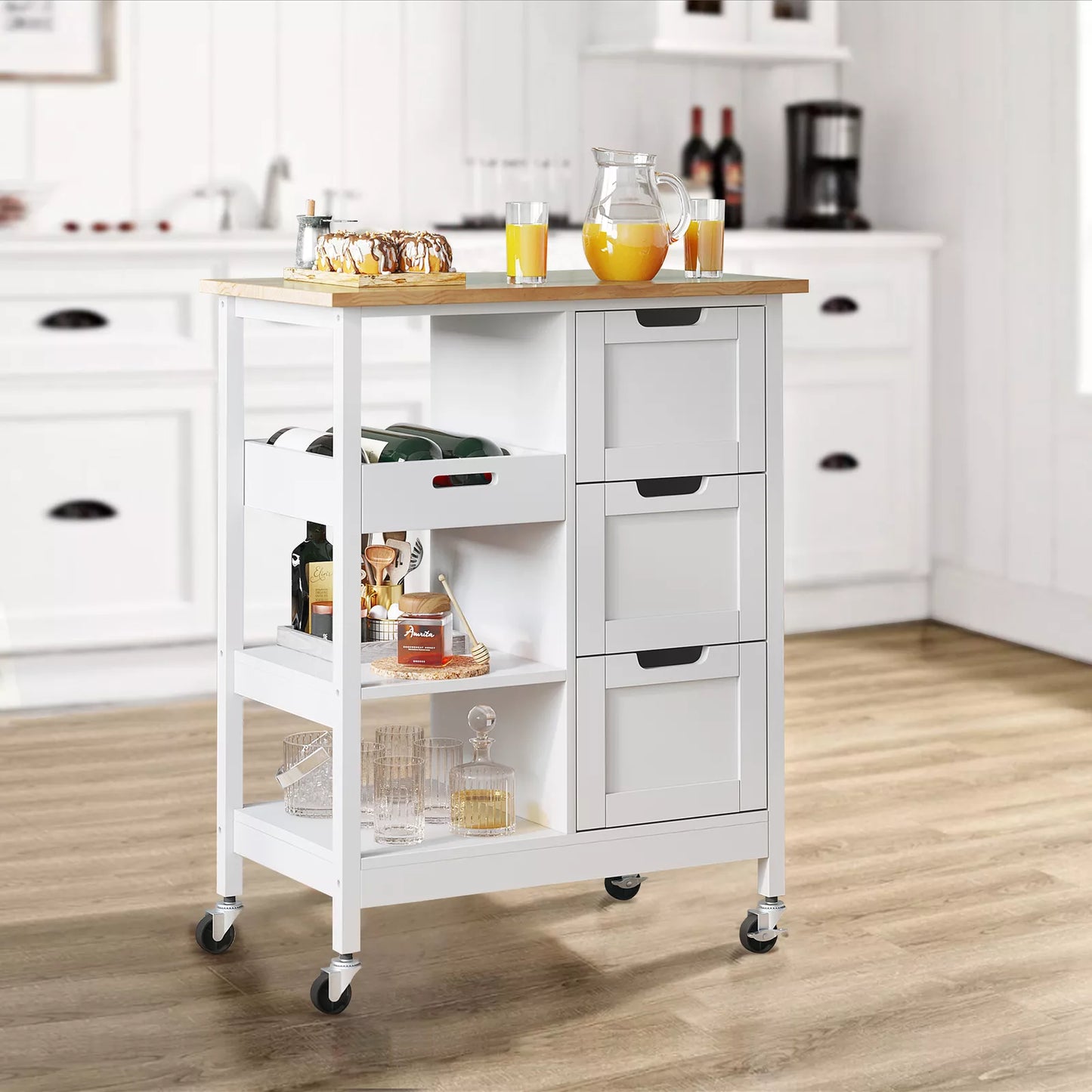 Mae Small Rolling Kitchen Island