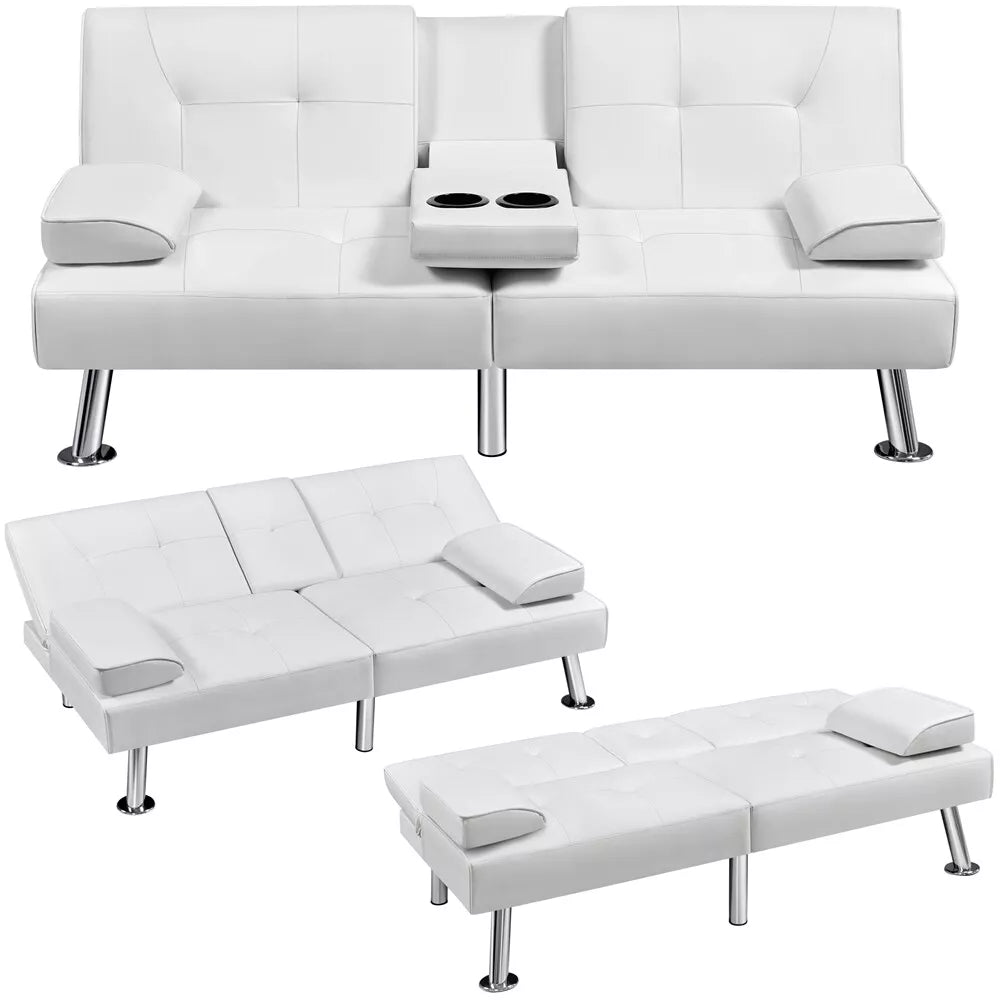 Faux Leather Futon Sofa Bed