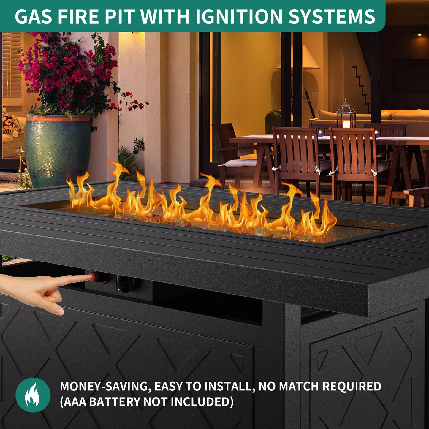 50000 BTU Outdoor Propane Fire Pit Table (43")