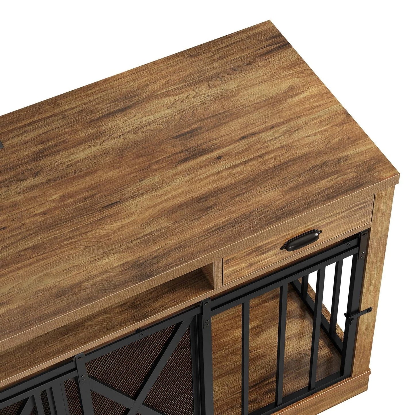 63" Zain Double Dog Crate Furniture For 2 Dogs