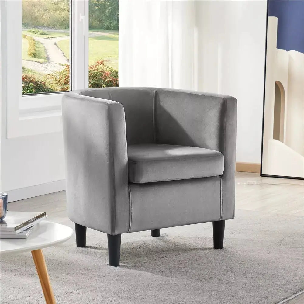 Zac Modern Barrel Accent Armchair Canva Home