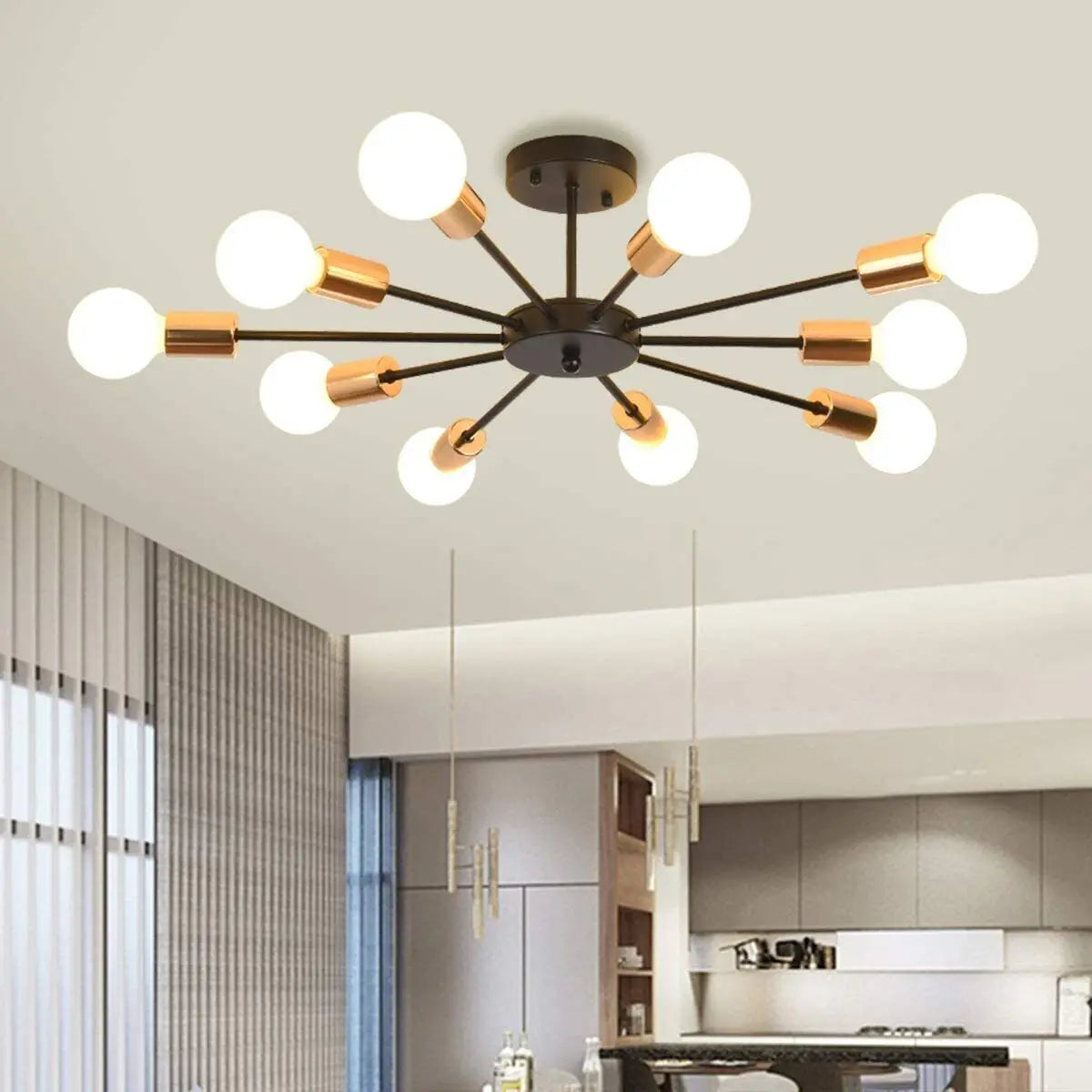 10 Bulbs Sputnik Dining Room Chandelier Canva Home