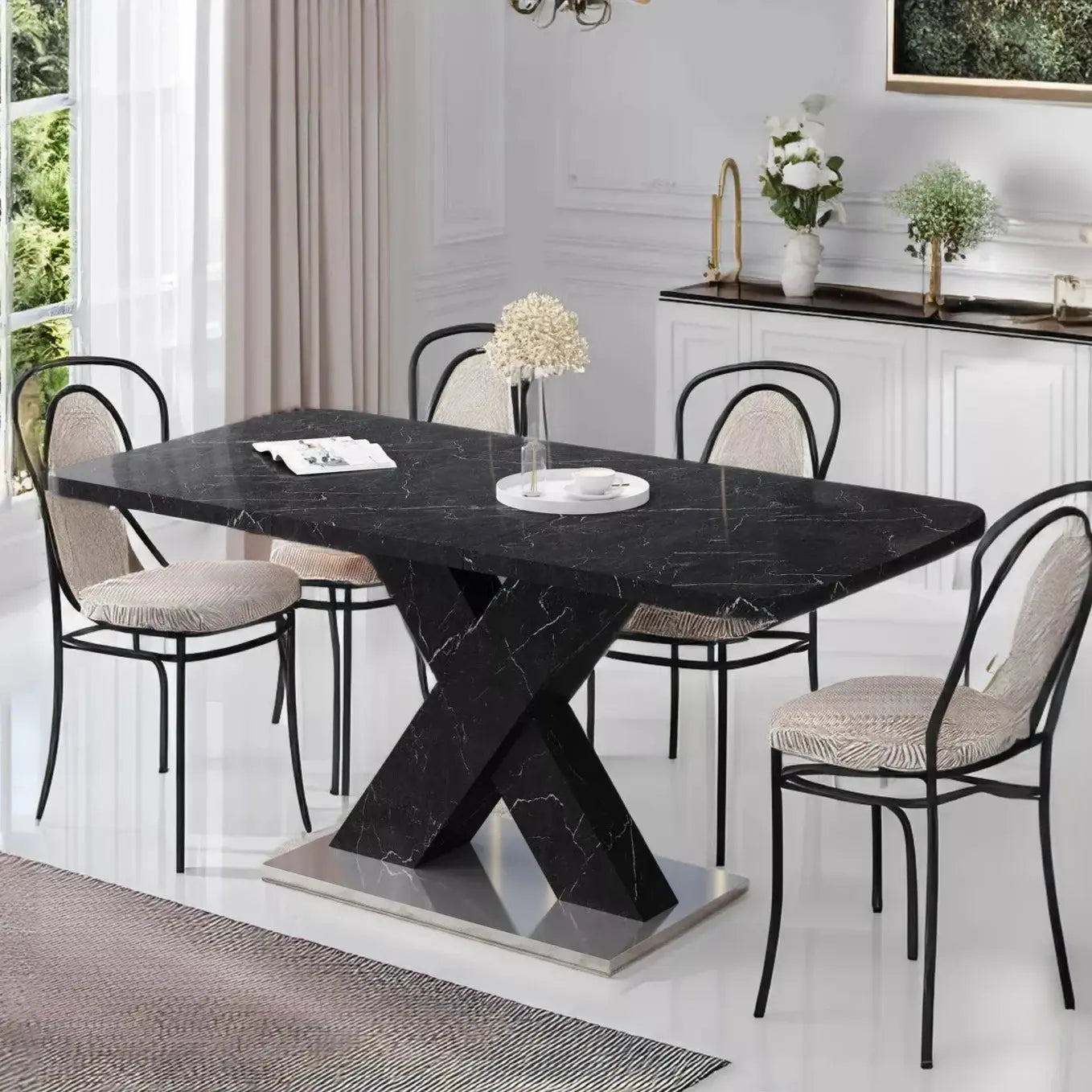 Lloyd Marble Extendable Dining Table For 6 Canva Home