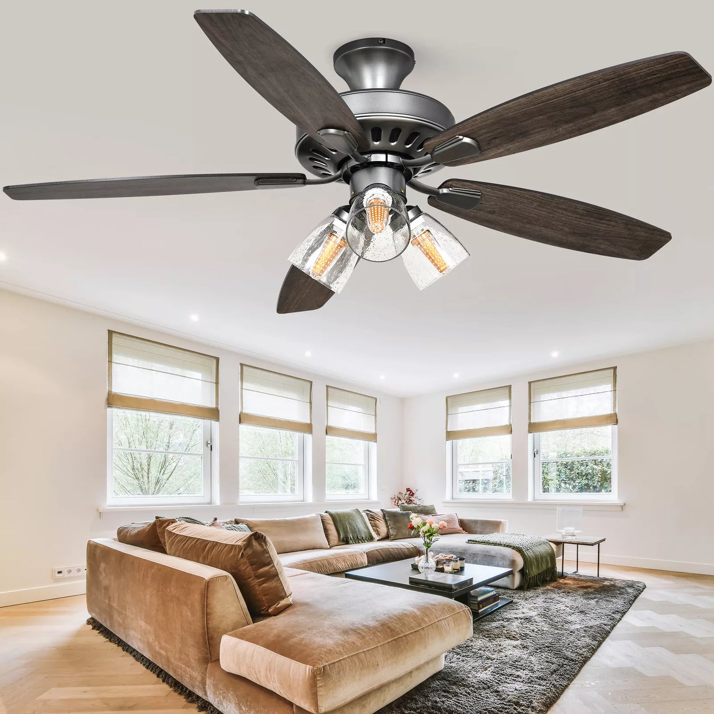 Vintage Ceiling Fan With Light & Remote