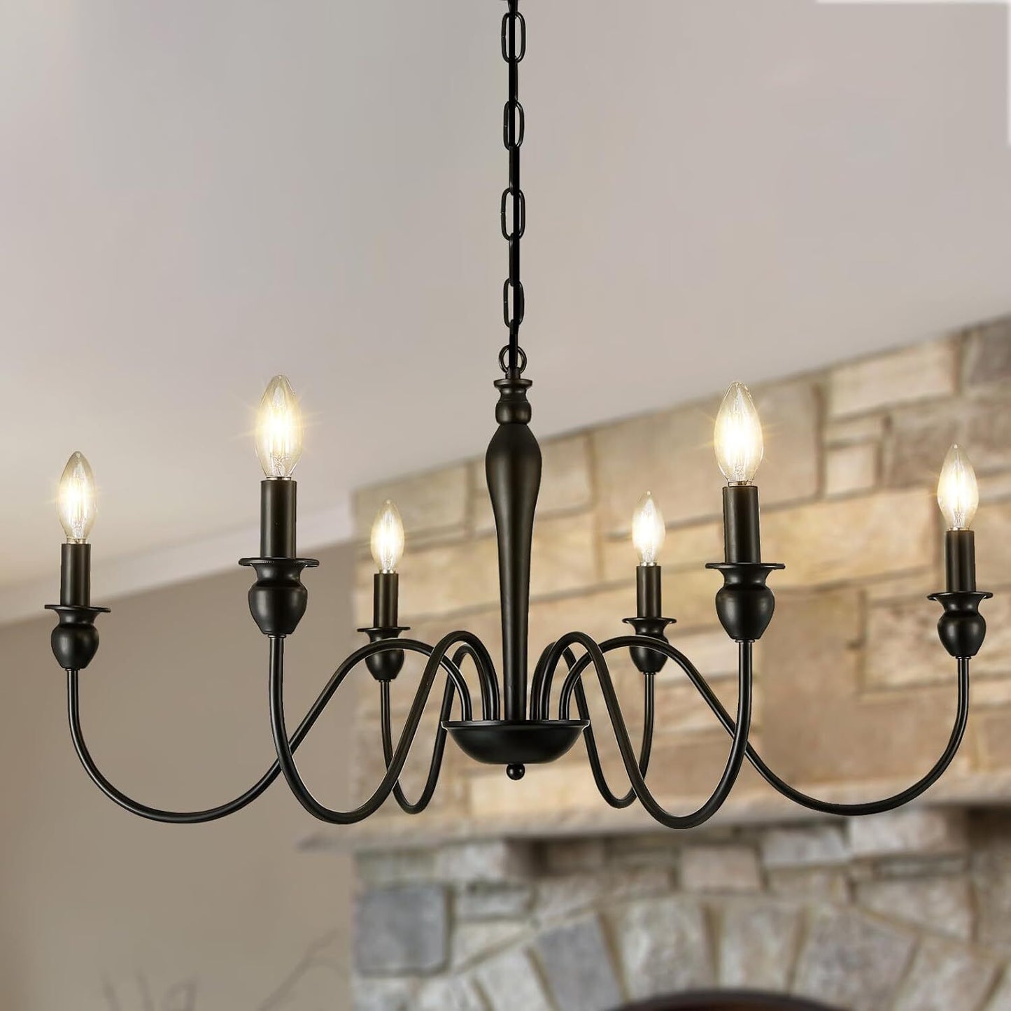 Candles Rustic Dining Room Chandelier