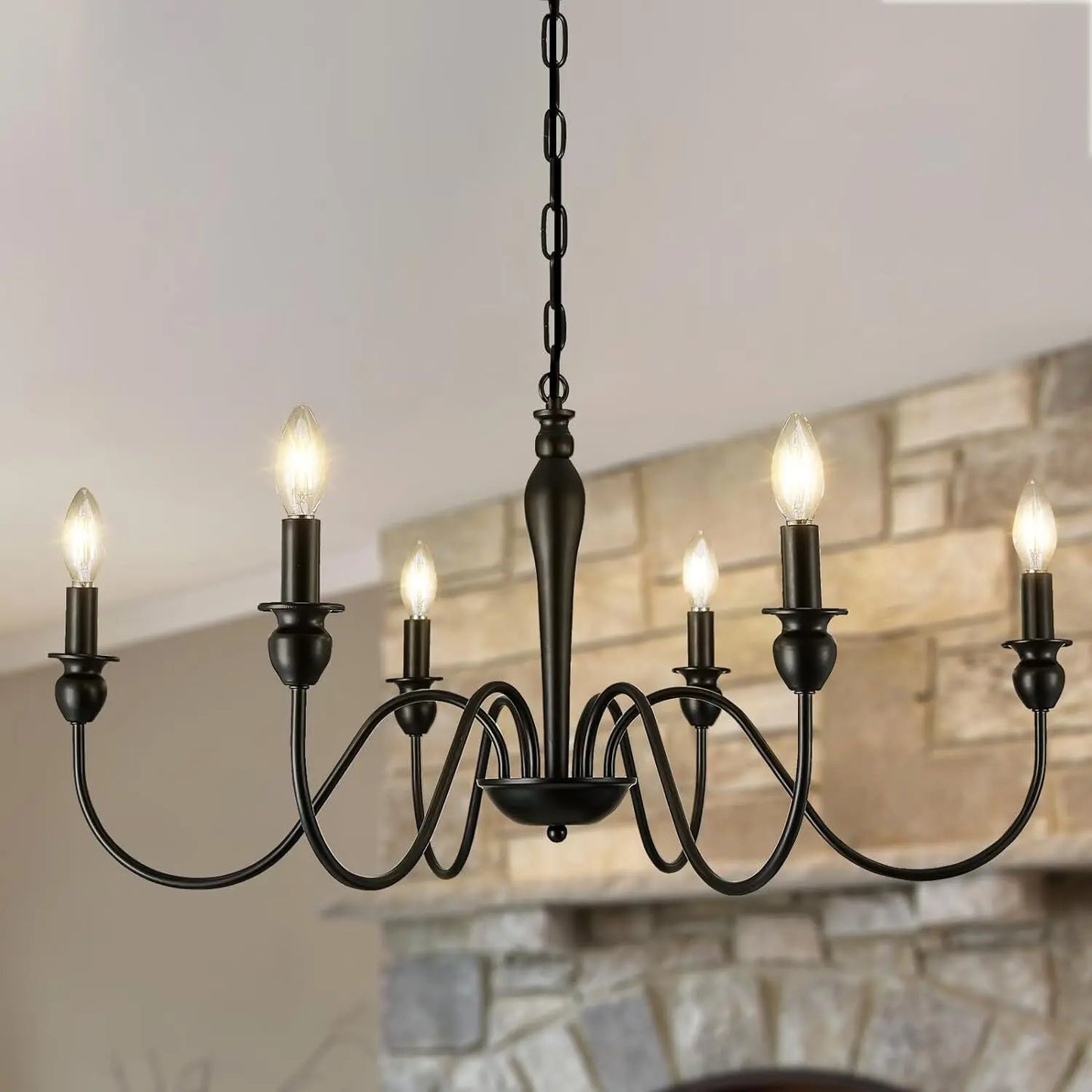Candles Rustic Dining Room Chandelier Canva Home