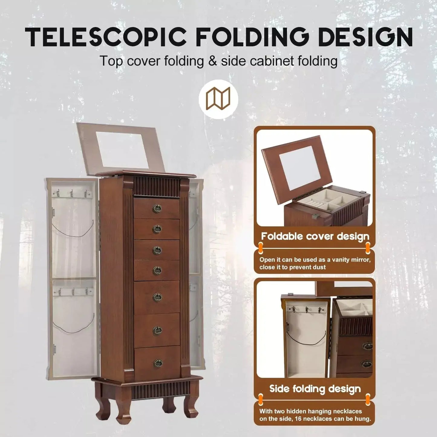 Vintage Mirror Jewelry Armoire Cabinet Canva Home