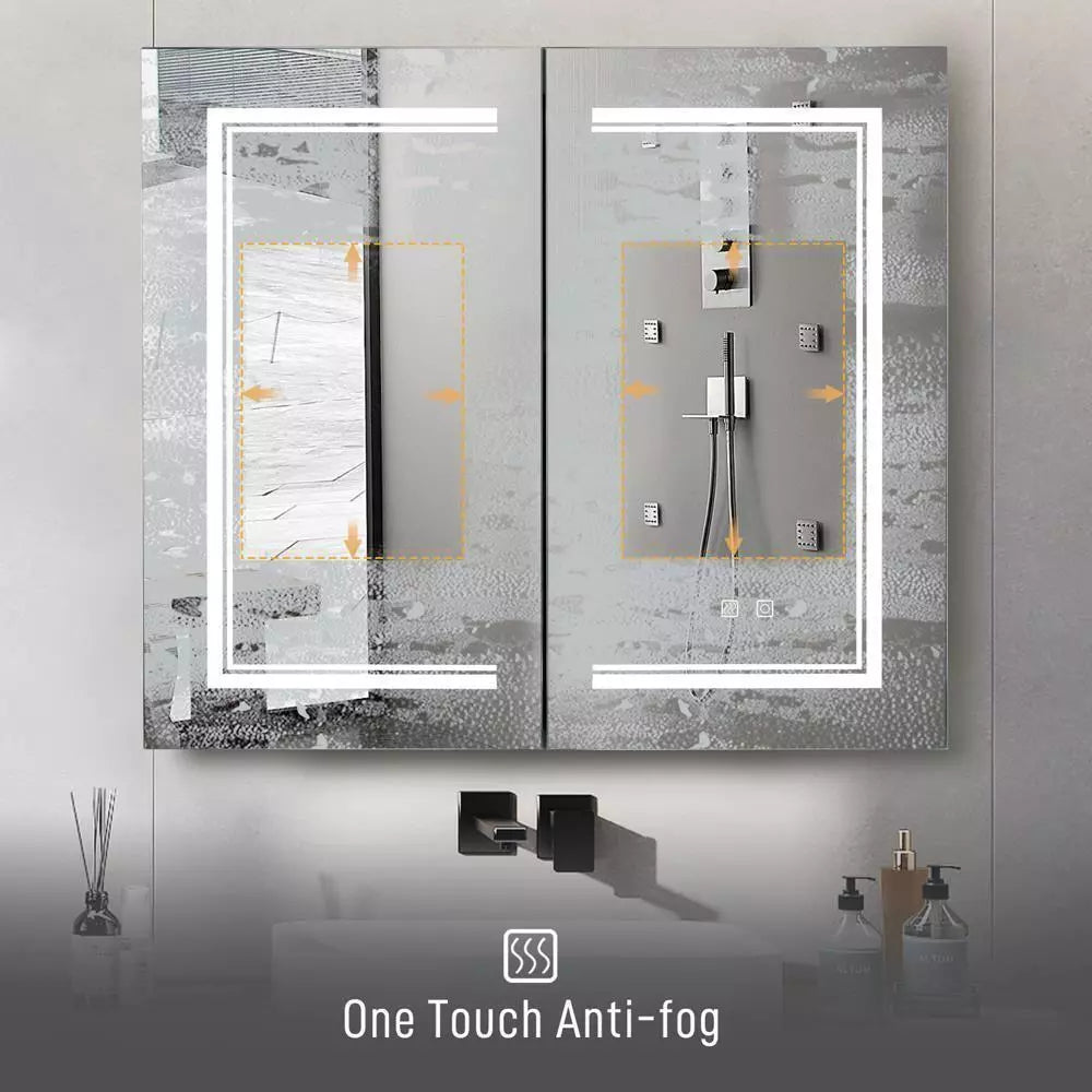 32" Mirrored Lighted Medicine Cabinet