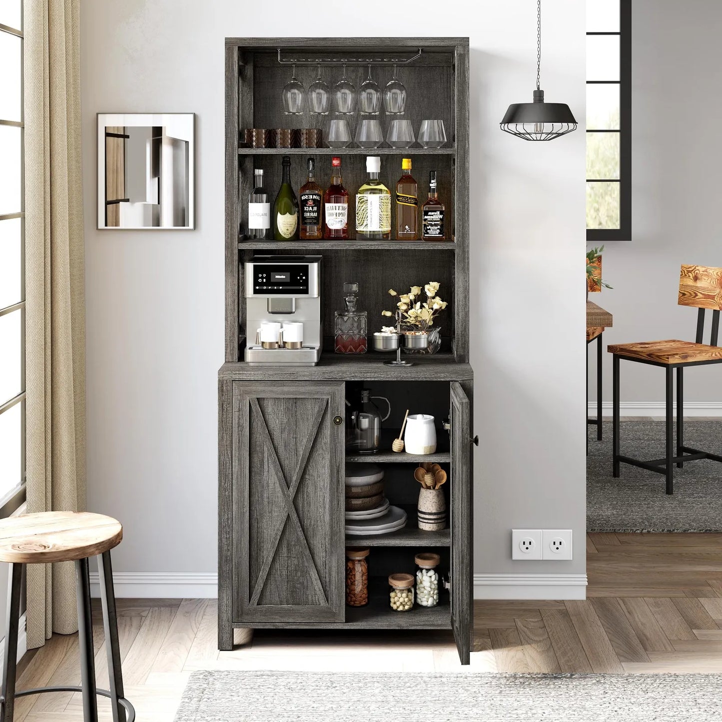 Berry Farmhouse Kitchen Pantry Cabinet