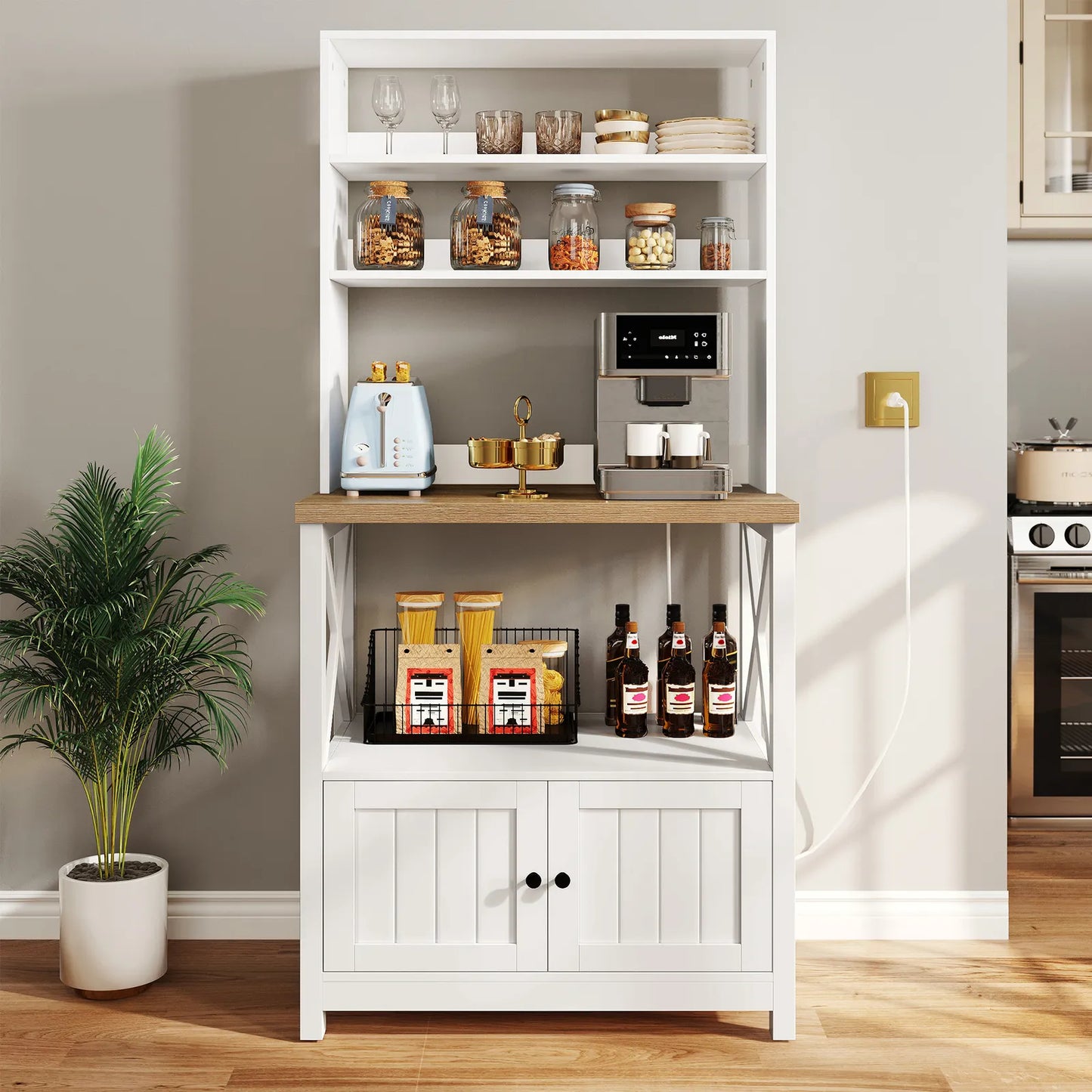 Mari Bakers Rack With Cabinet