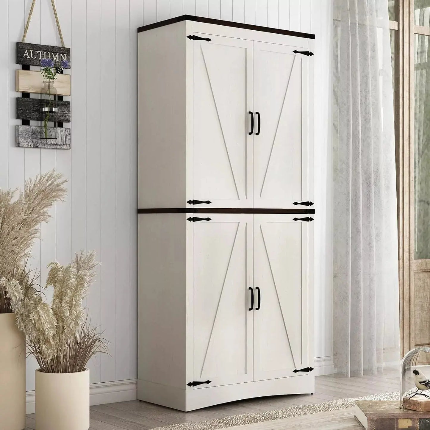 Rafe Tall Farmhouse Kitchen Pantry Cabinet Canva Home
