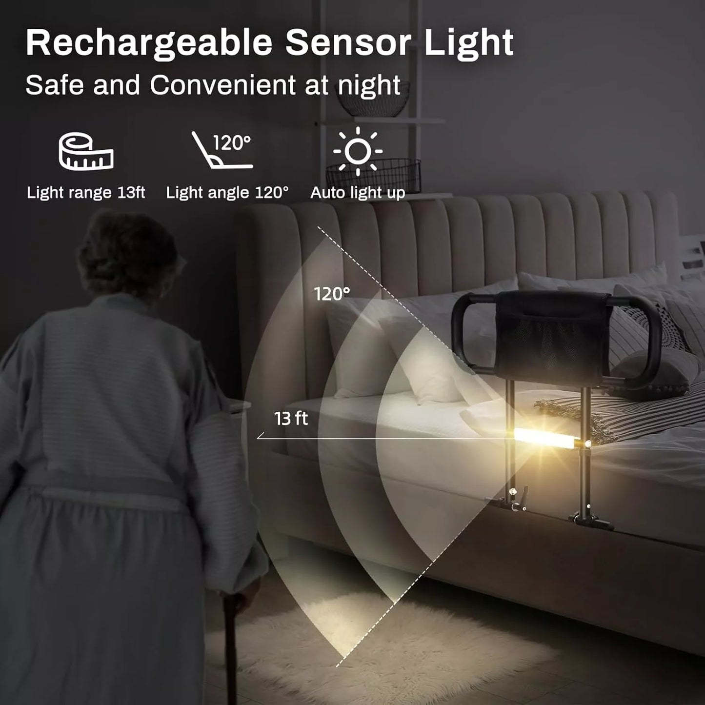 Senior Safety Bed Rail (Extendable Handle)