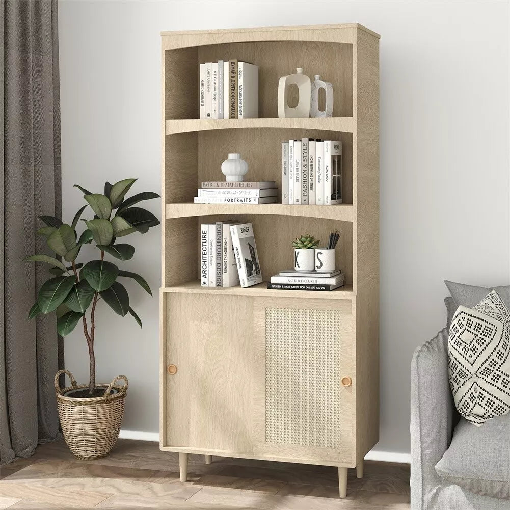 Harris Tall Rattan Bookcase Bookshelf