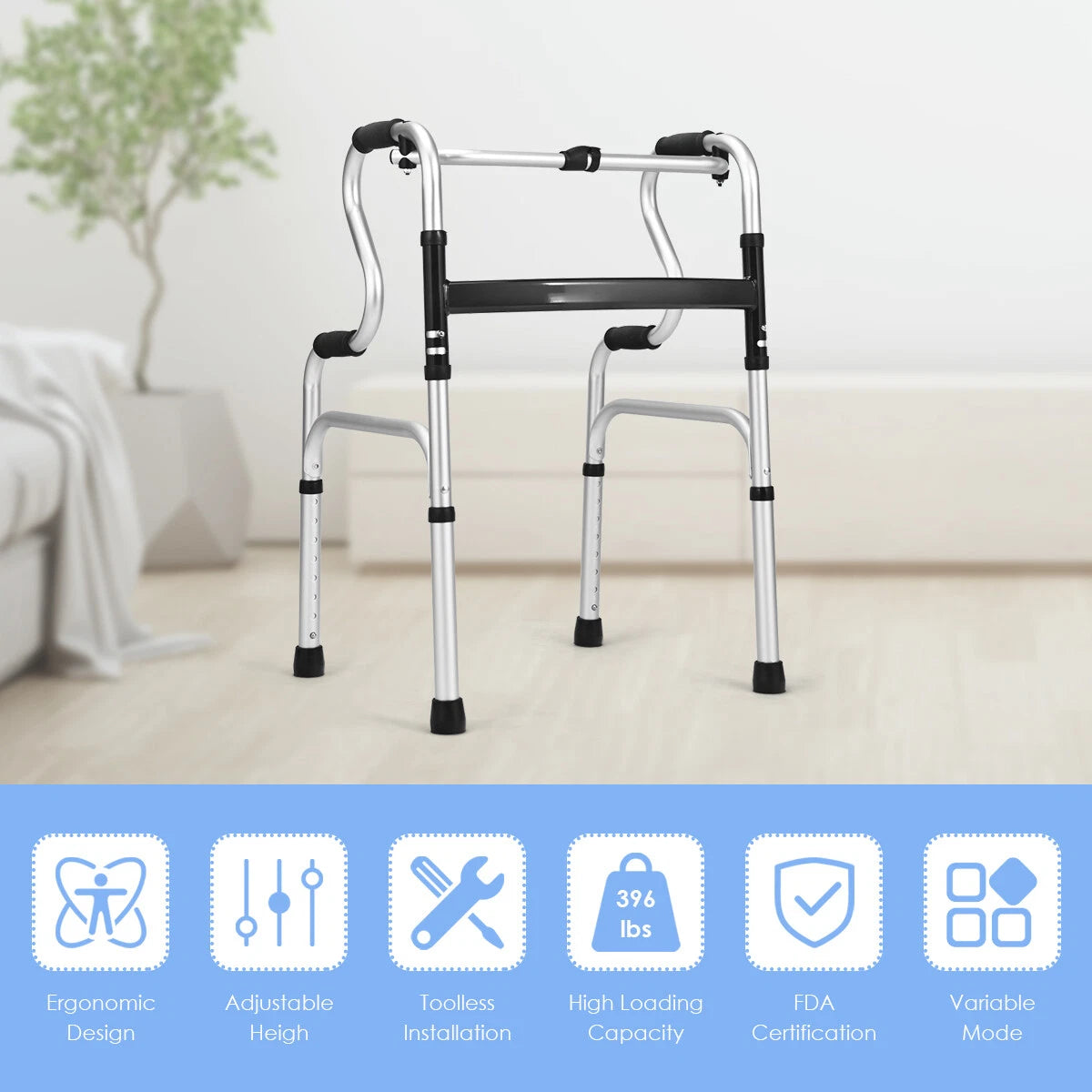 Senior Lightweight Mobility Walker (Dual Handle)