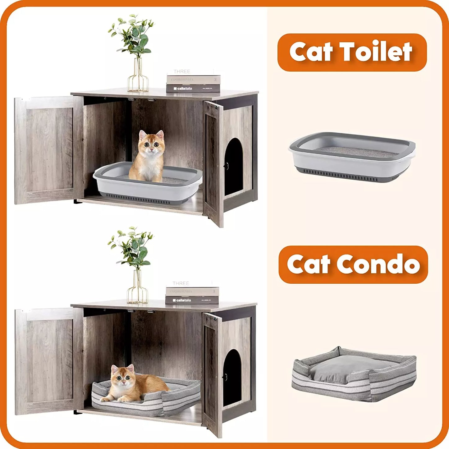 Bates Cat Litter Box Enclosure Furniture
