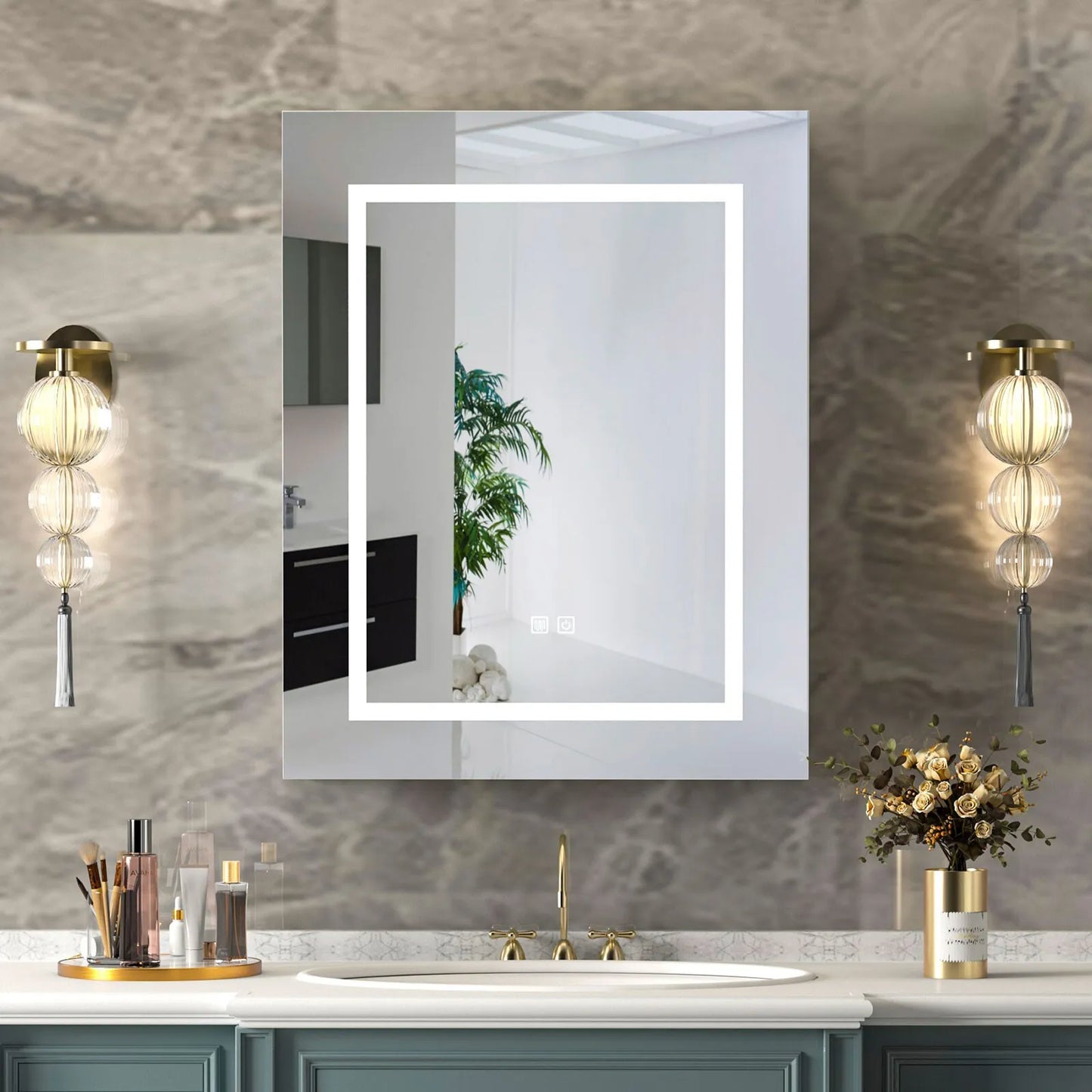 24" Mirrored Lighted Medicine Cabinet