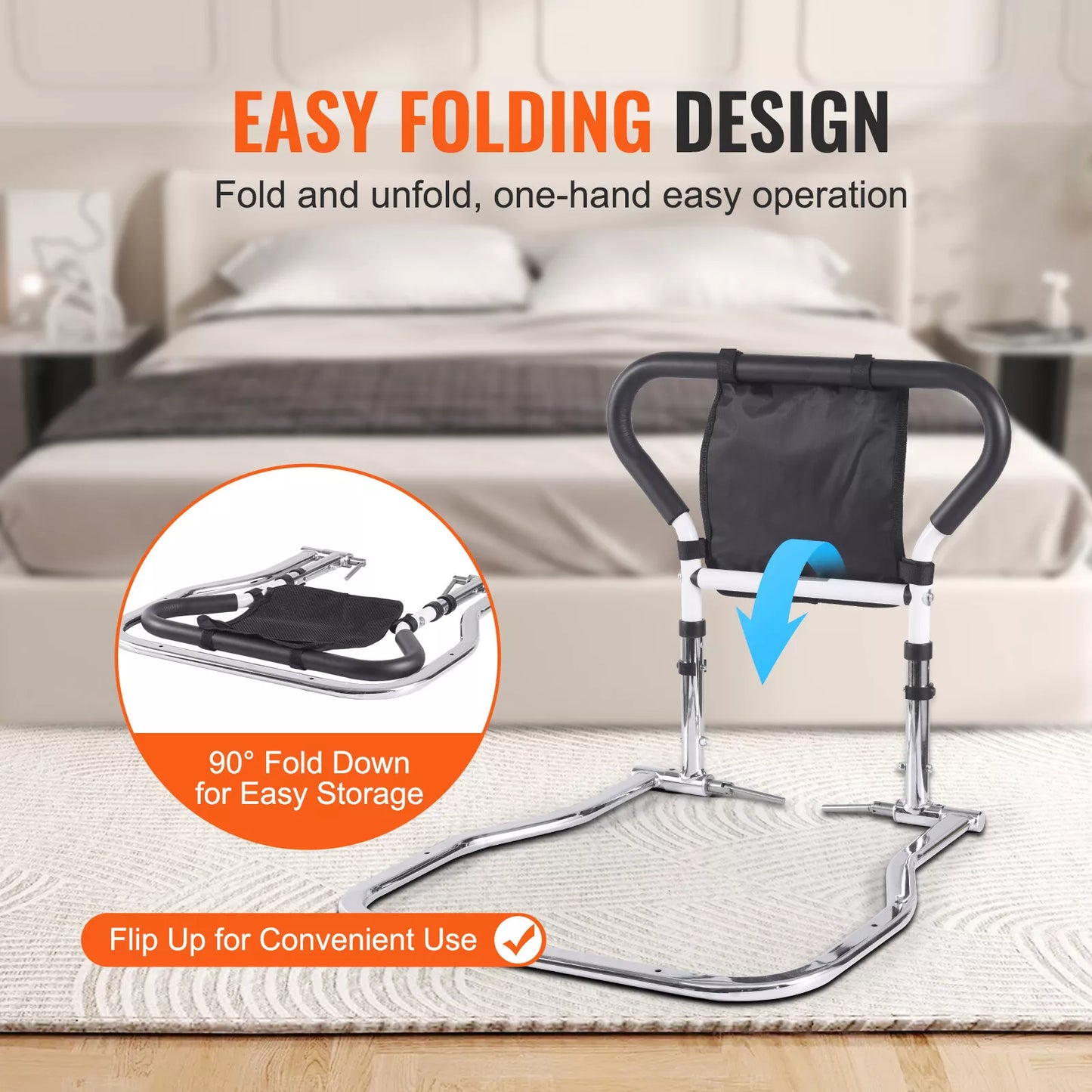 Senior Safety Bed Rail (Curve Handle)