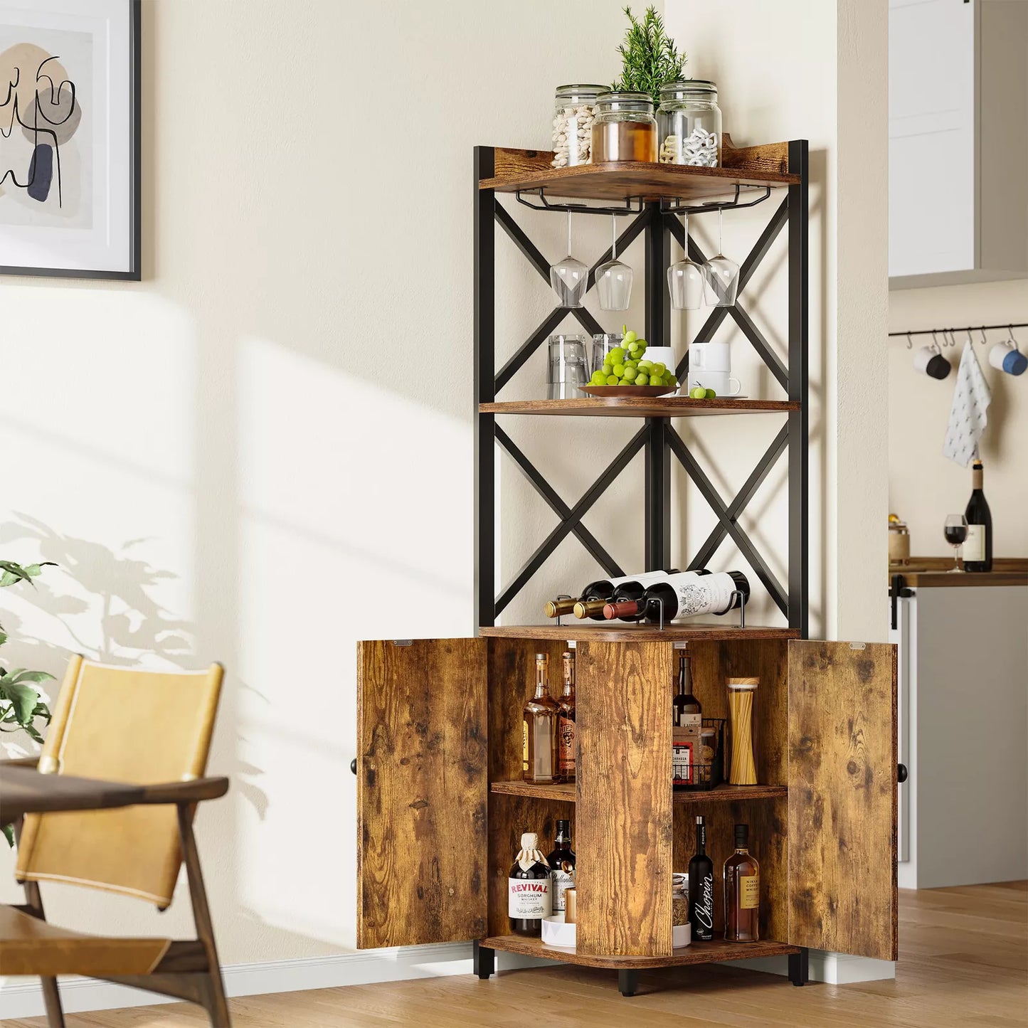 Salas Corner Kitchen Pantry Cabinet