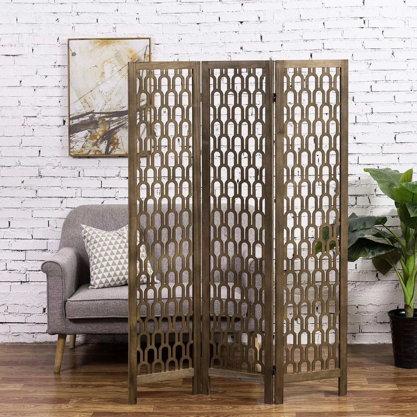 Vintage Wooden Room Dividers Partition Screen