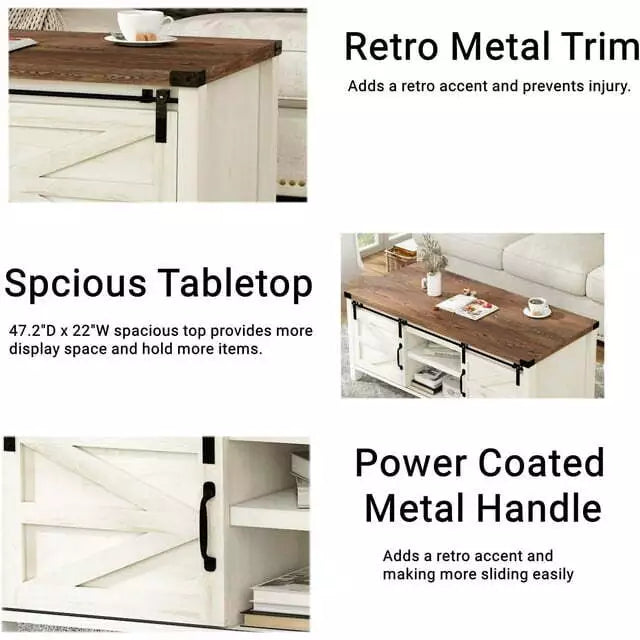 Marc Modern Farmhouse Coffee Table With Storage