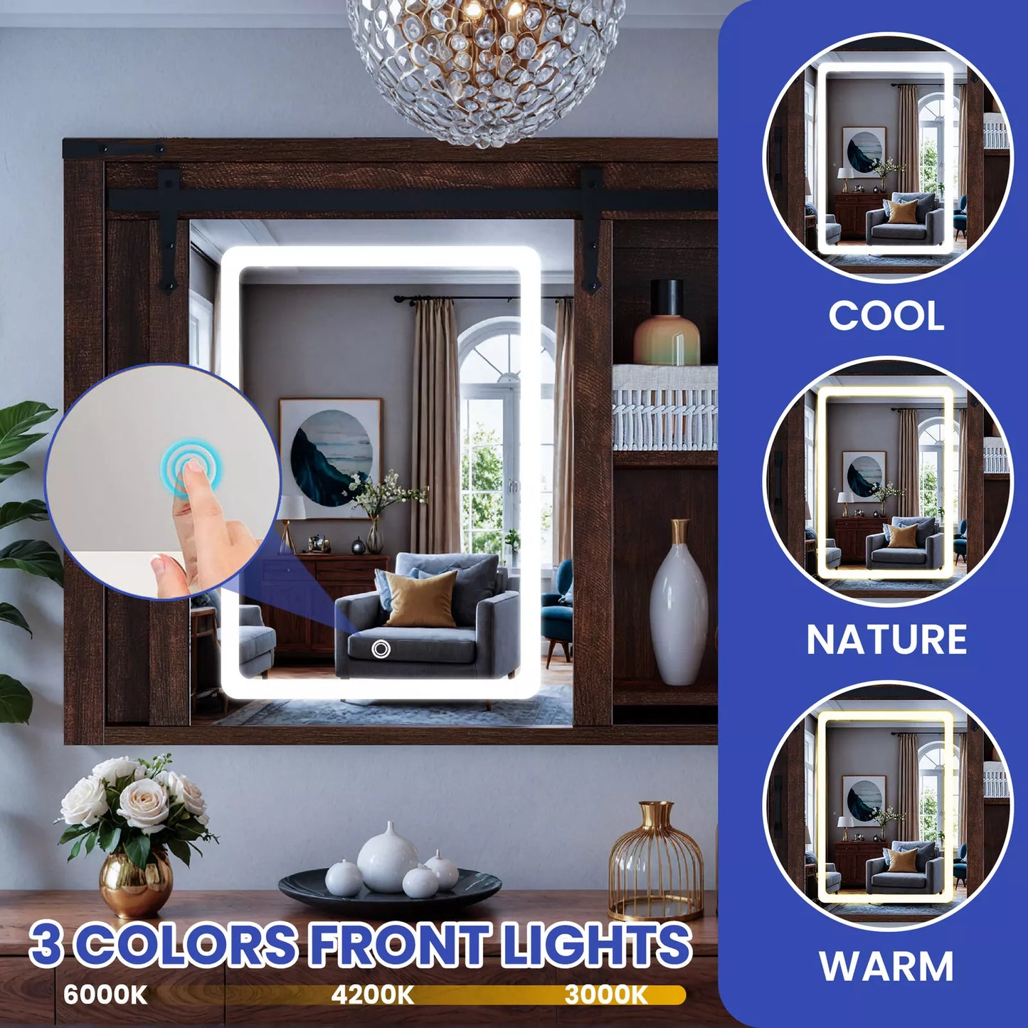 Seth Farmhouse Wall Mount Lighted Medicine Cabinet