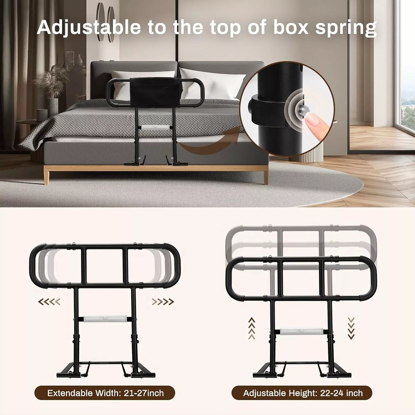 Senior Safety Bed Rail (Extendable Handle)