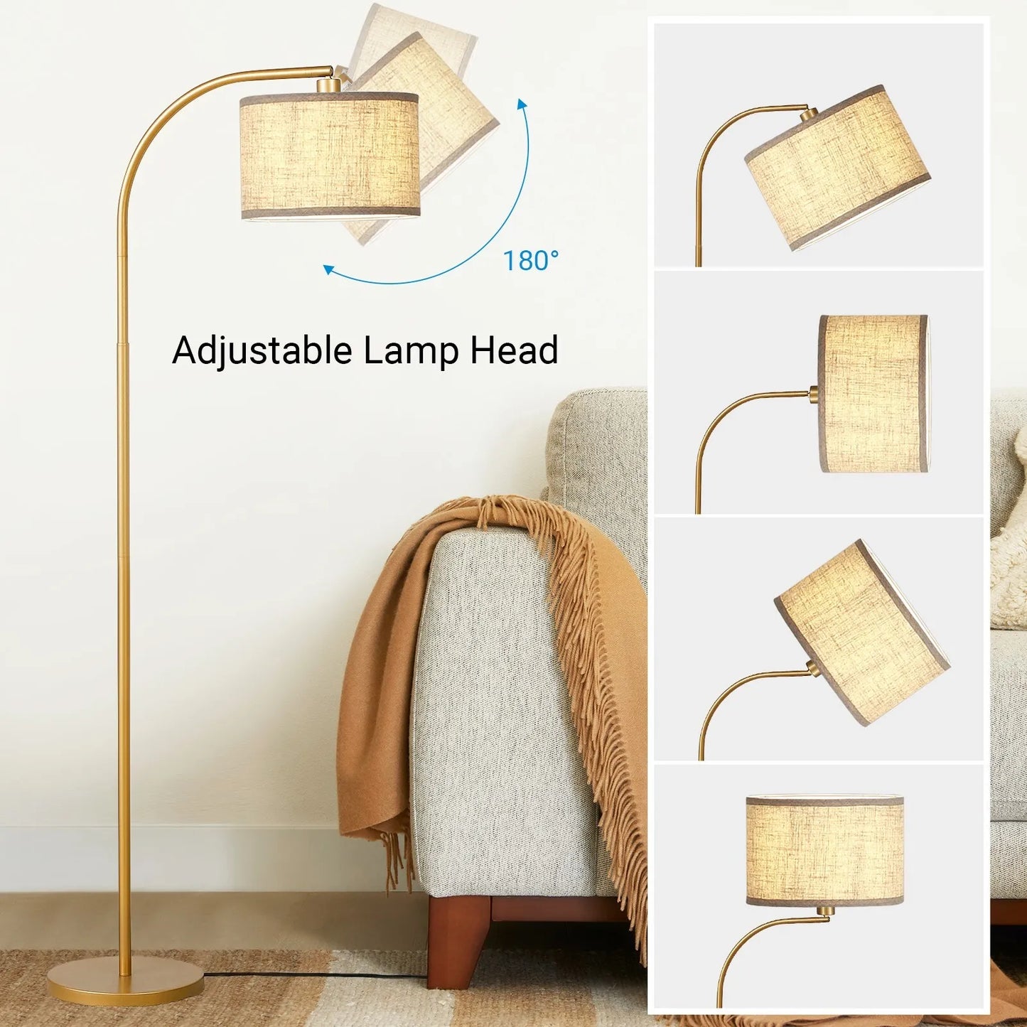Farmhouse Arc Living Room Floor Lamp