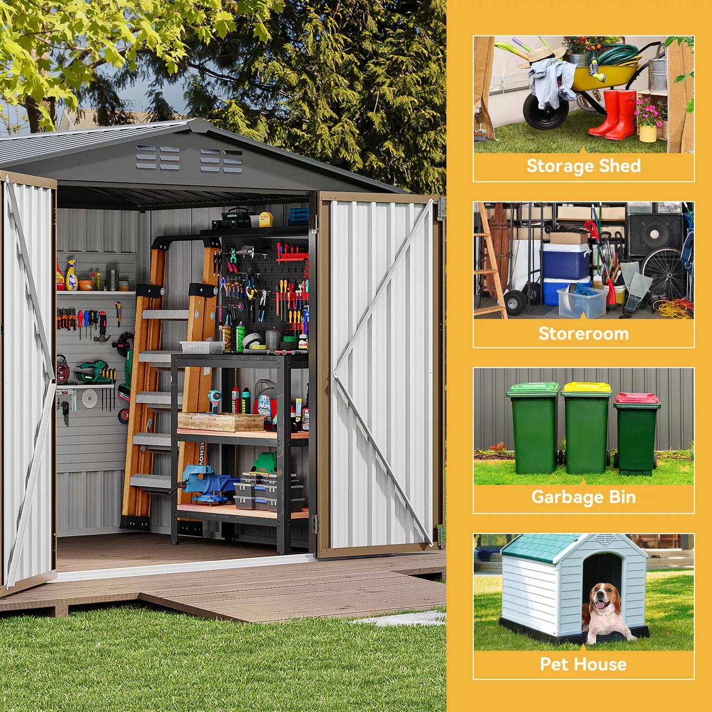 6x8 Outdoor Utility Storage Shed