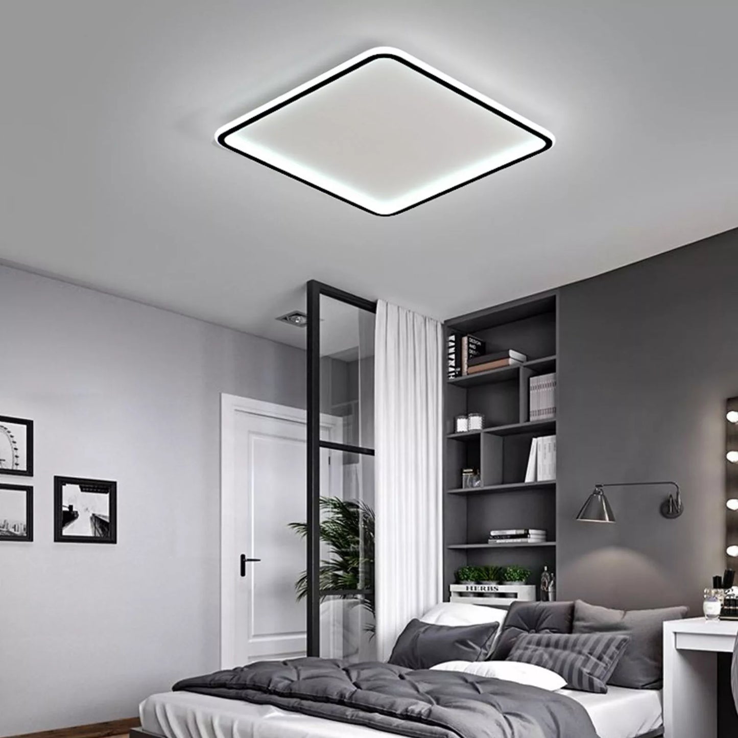 Thin Square Flush Mount Ceiling Light