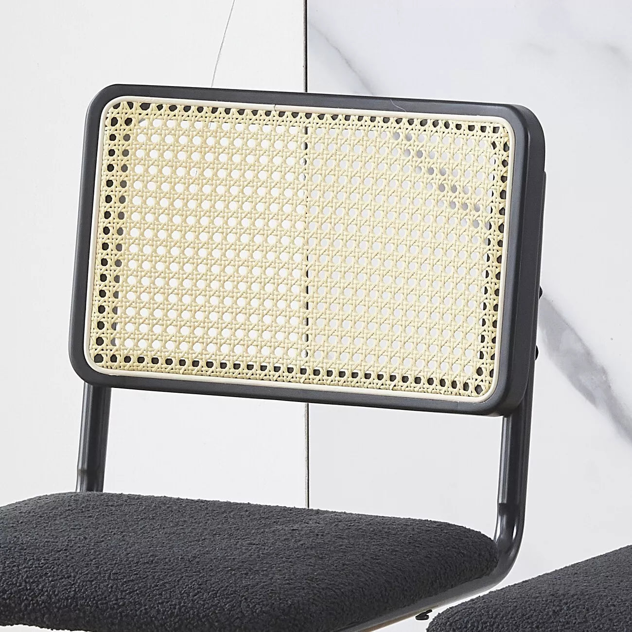 Black Mid Century Rattan Dining Chair (Set of 2)
