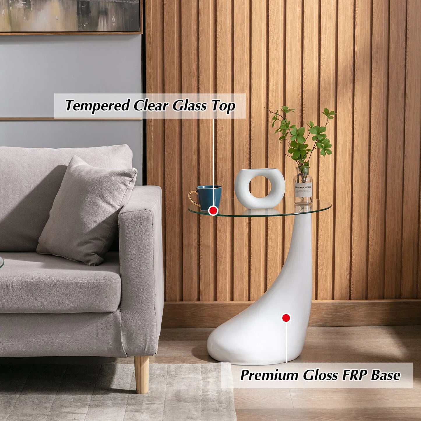 Glass Living Room End Table