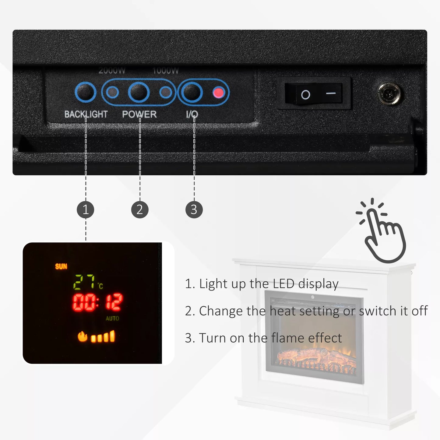 Zoe Free Standing Electric Stove Fire With Mantel