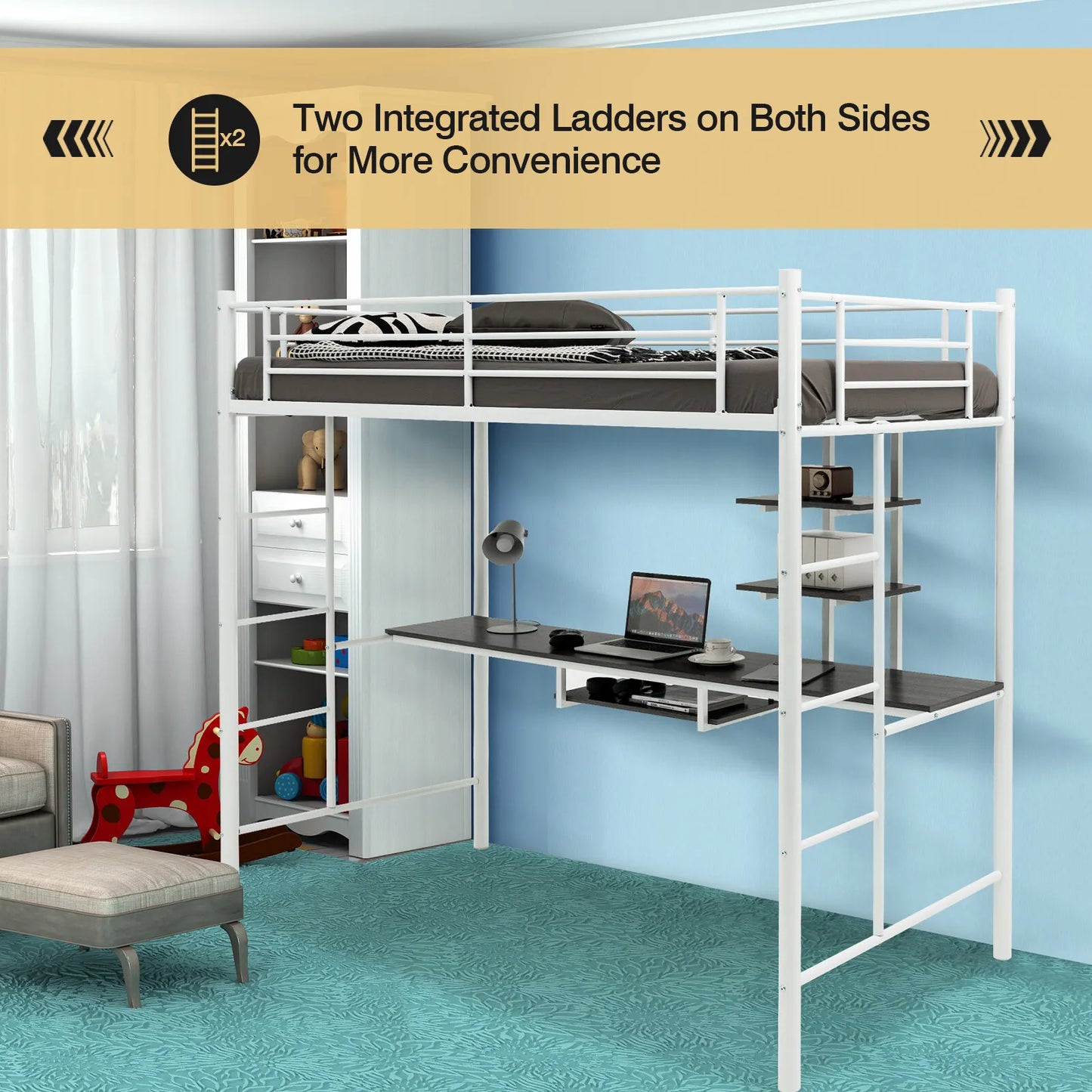 Yash Metal High Sleeper Cabin Loft Bed