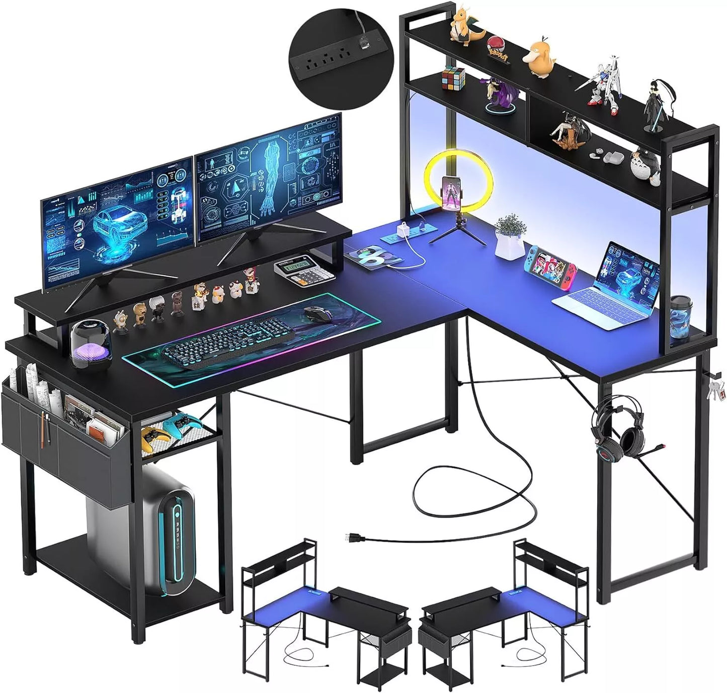 Clark L Shaped Gaming Corner Desk